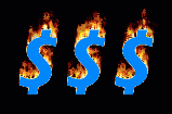 flaming dollar signs