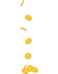 gold coins raining